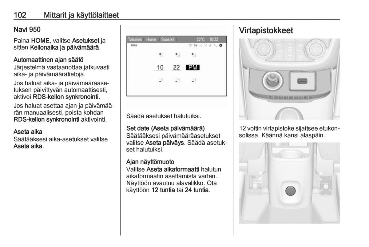 Opel Zafira C FL omistajan kasikirja / page 104