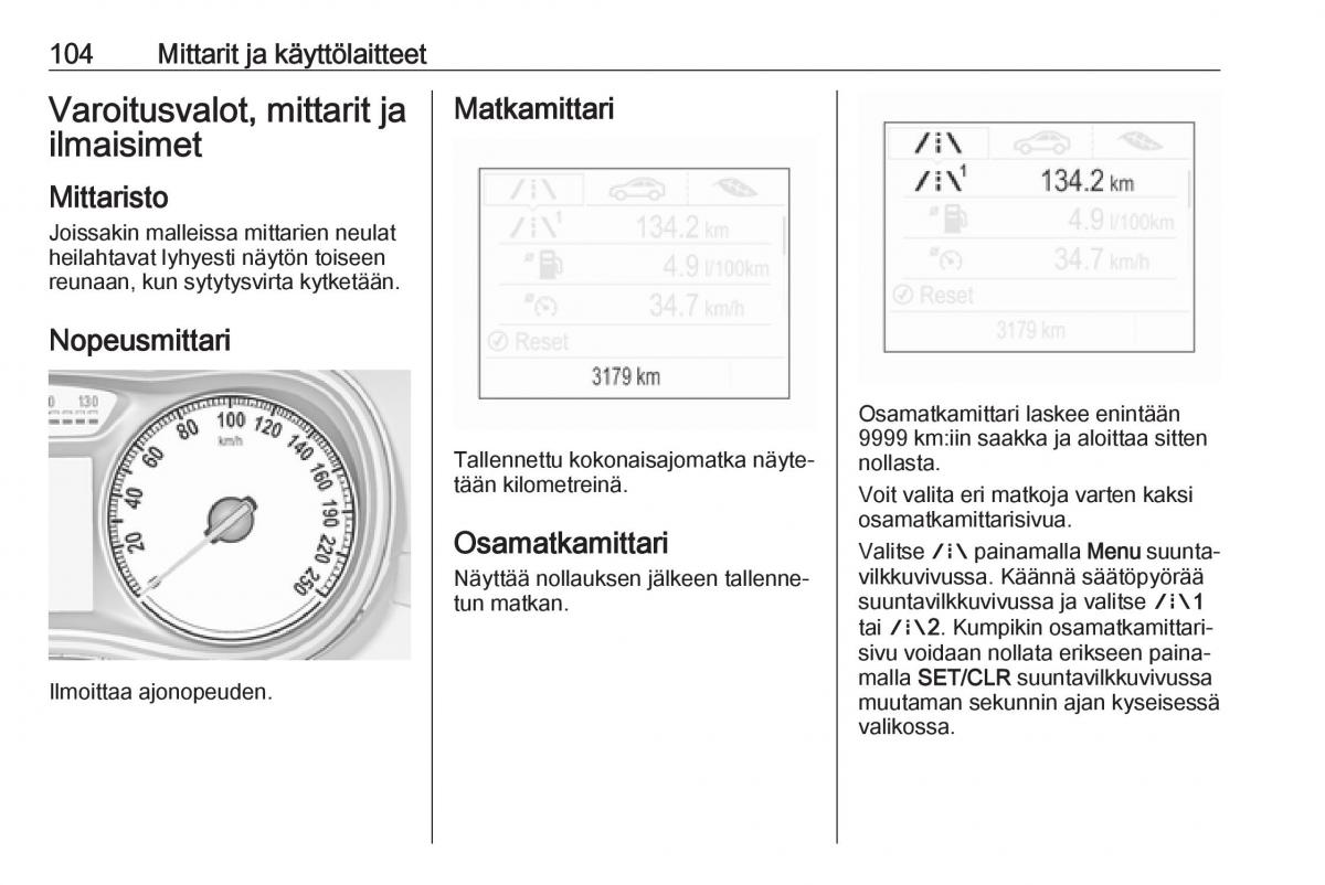 Opel Zafira C FL omistajan kasikirja / page 106