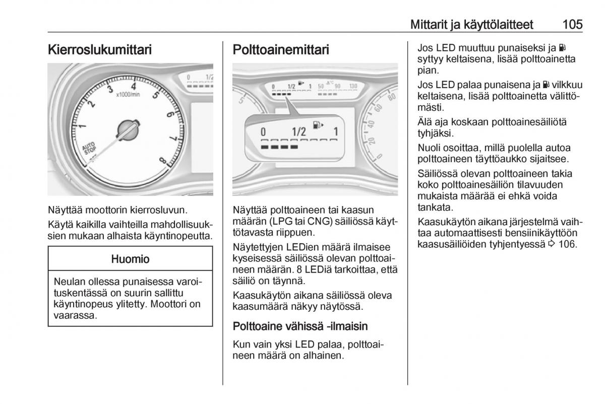 Opel Zafira C FL omistajan kasikirja / page 107