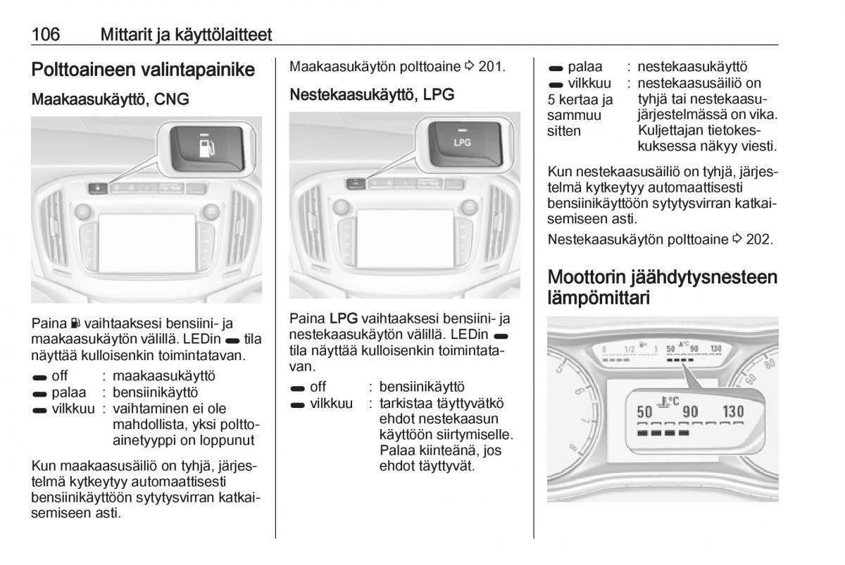 Opel Zafira C FL omistajan kasikirja / page 108