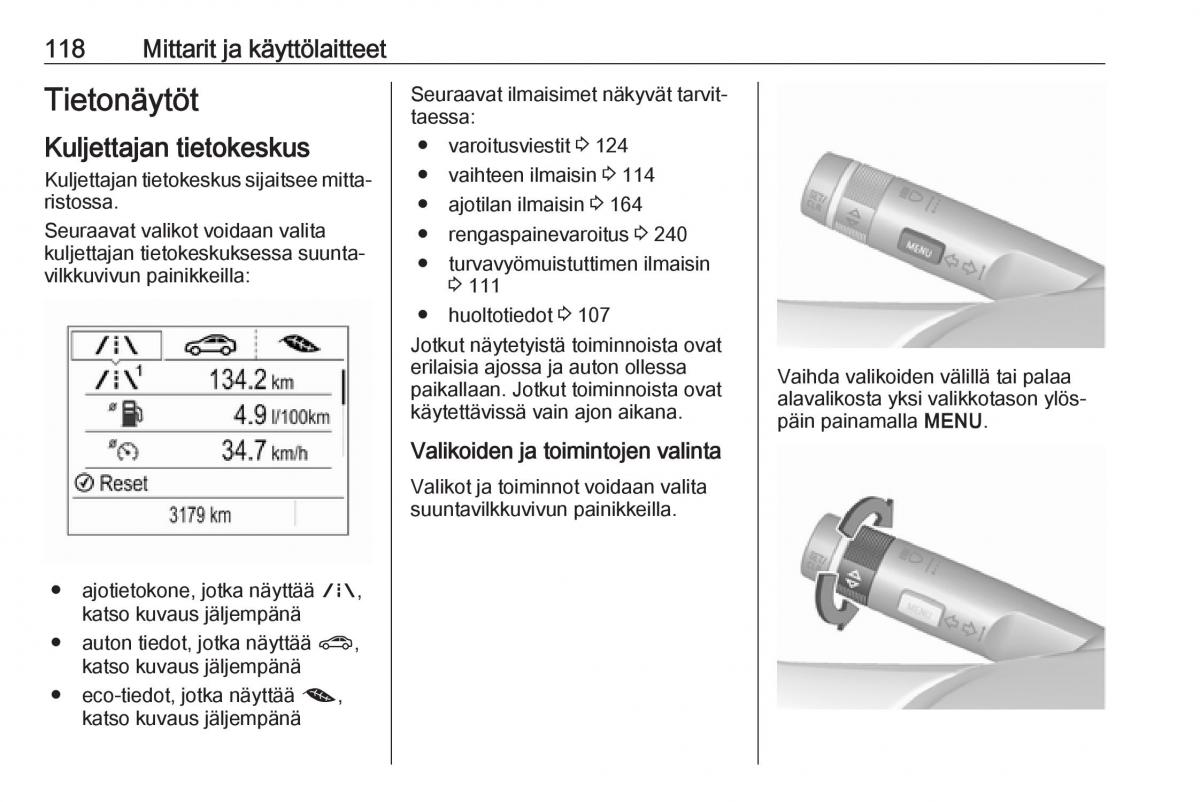 Opel Zafira C FL omistajan kasikirja / page 120