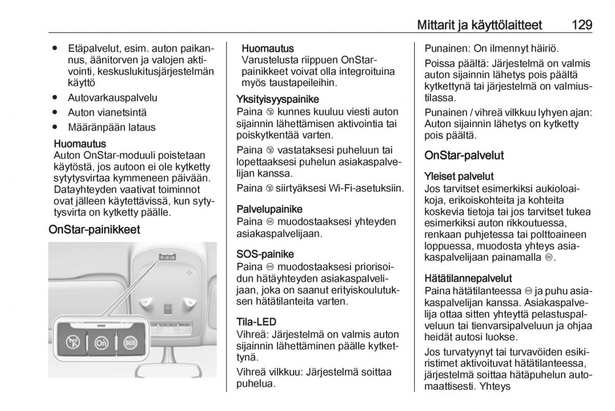 Opel Zafira C FL omistajan kasikirja / page 131