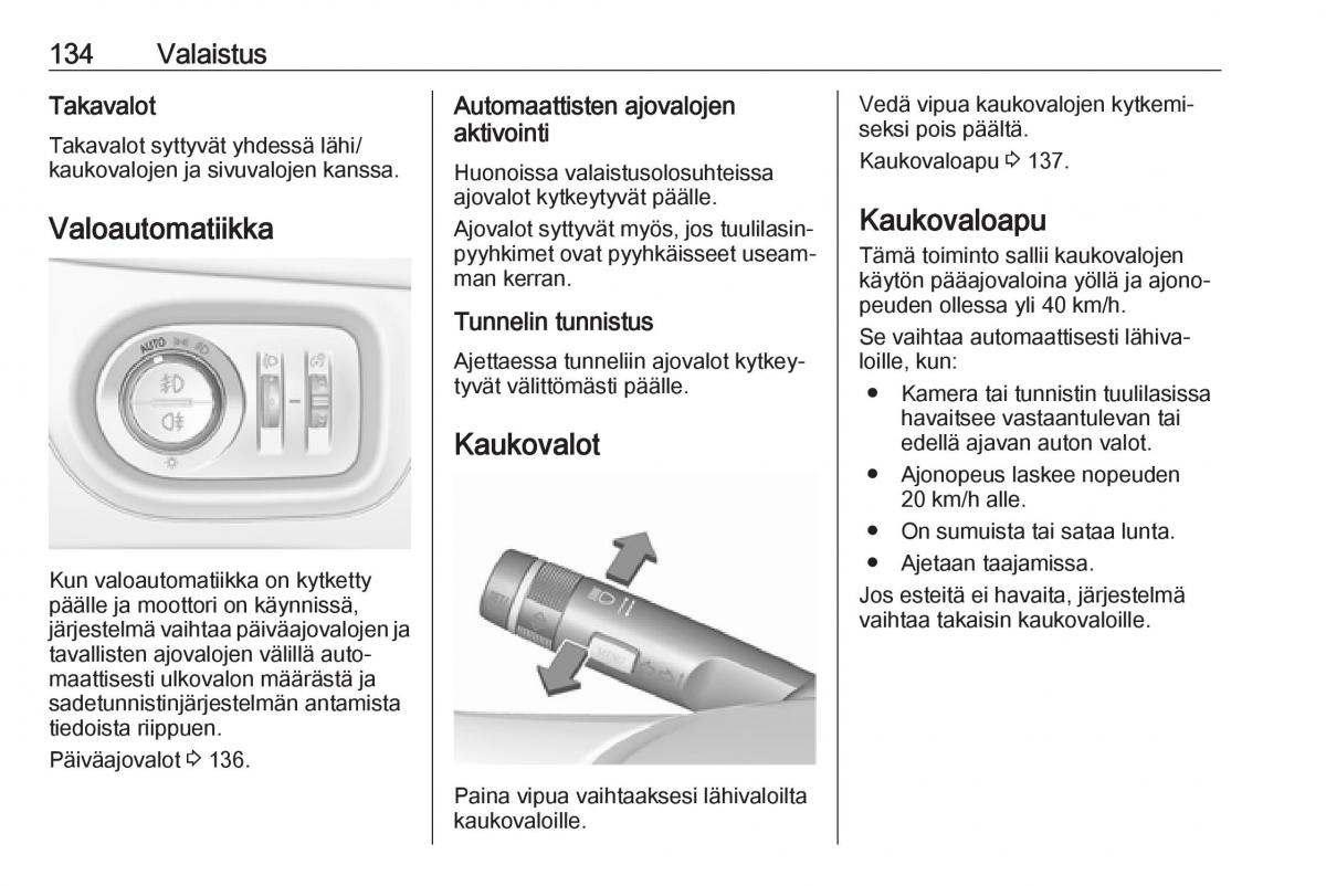 Opel Zafira C FL omistajan kasikirja / page 136