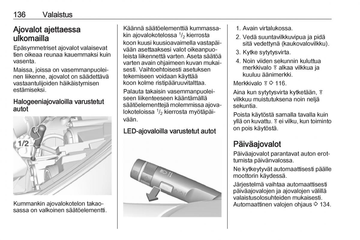 Opel Zafira C FL omistajan kasikirja / page 138