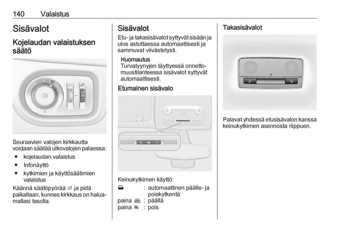 Opel Zafira C FL omistajan kasikirja / page 142