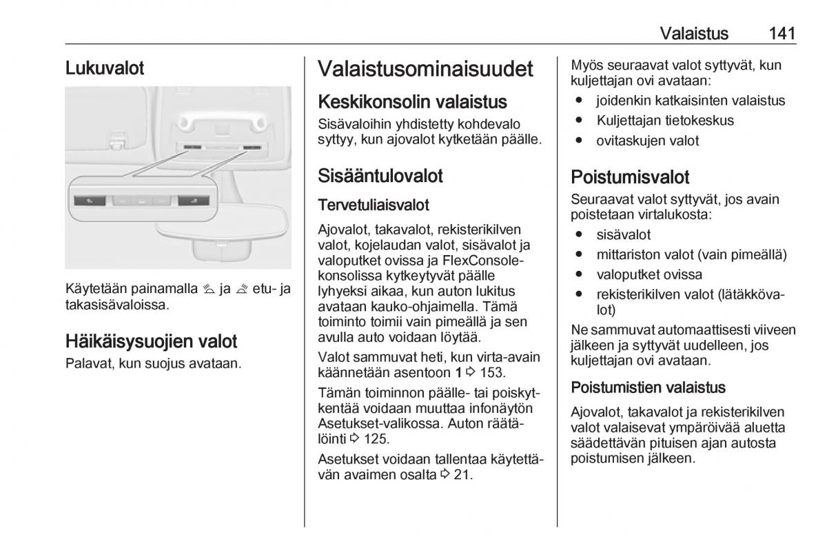 Opel Zafira C FL omistajan kasikirja / page 143