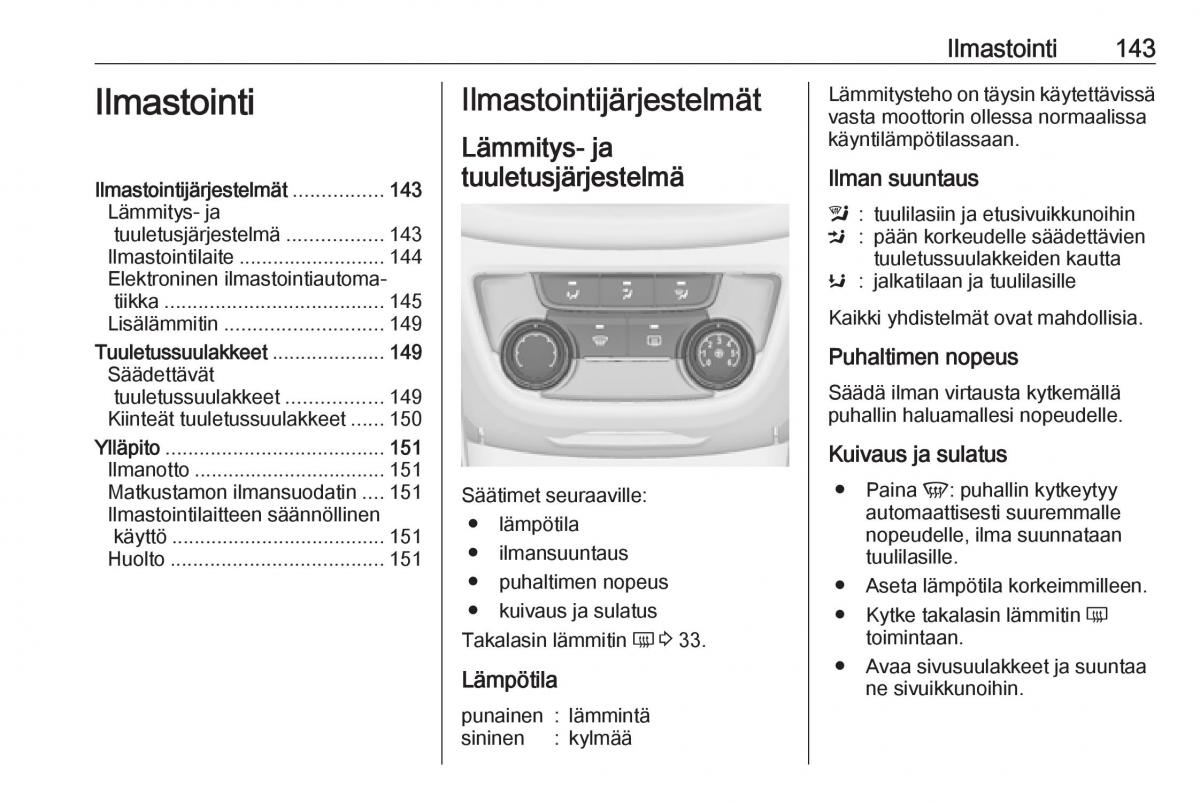 Opel Zafira C FL omistajan kasikirja / page 145