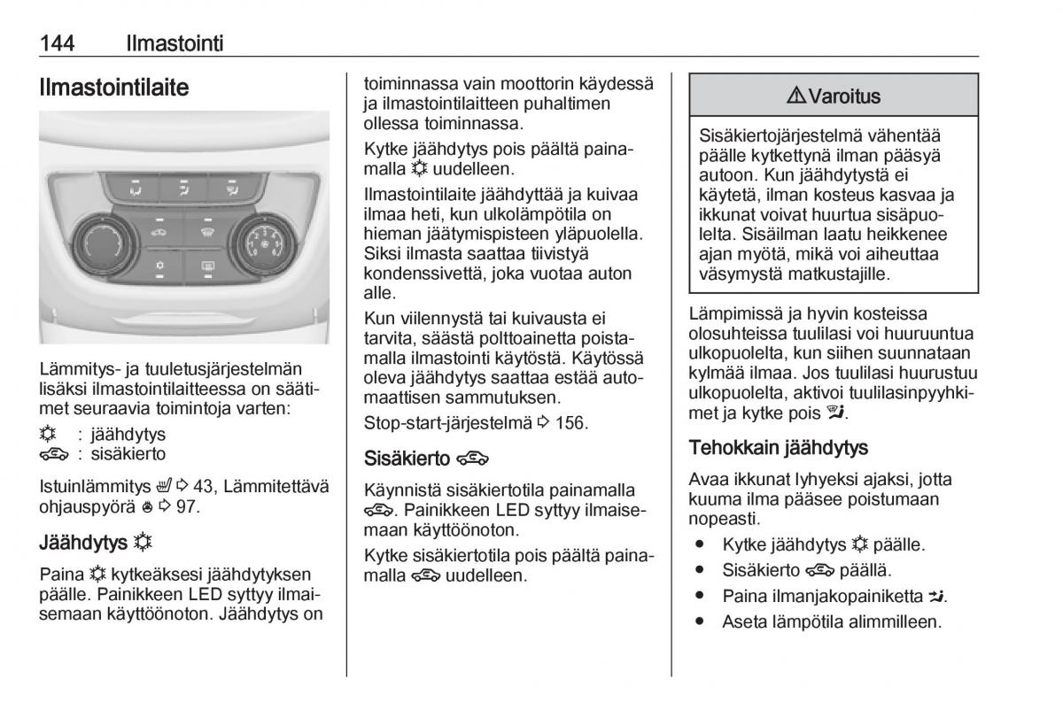 Opel Zafira C FL omistajan kasikirja / page 146