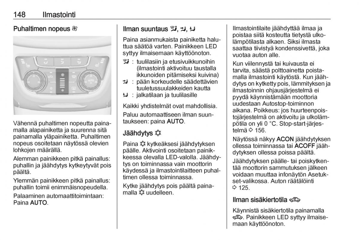 Opel Zafira C FL omistajan kasikirja / page 150