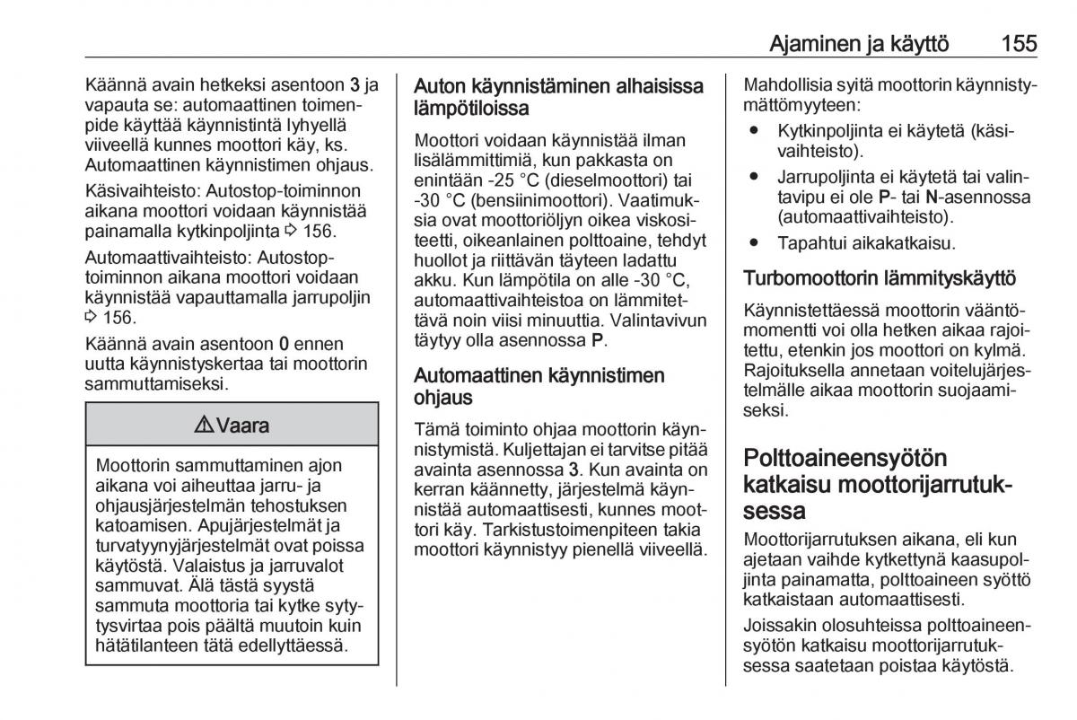 Opel Zafira C FL omistajan kasikirja / page 157