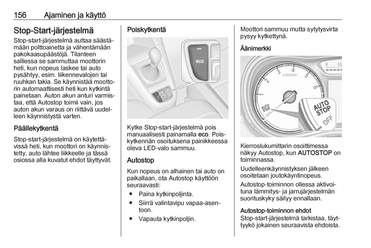 Opel Zafira C FL omistajan kasikirja / page 158