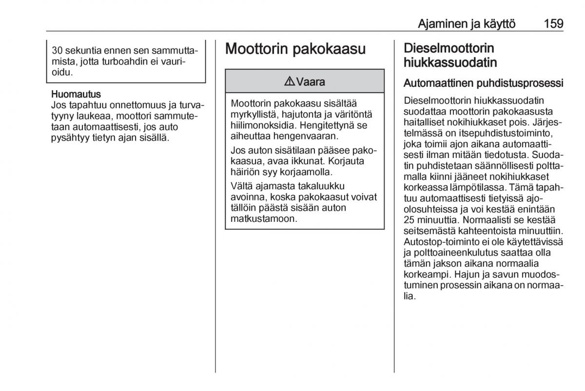 Opel Zafira C FL omistajan kasikirja / page 161