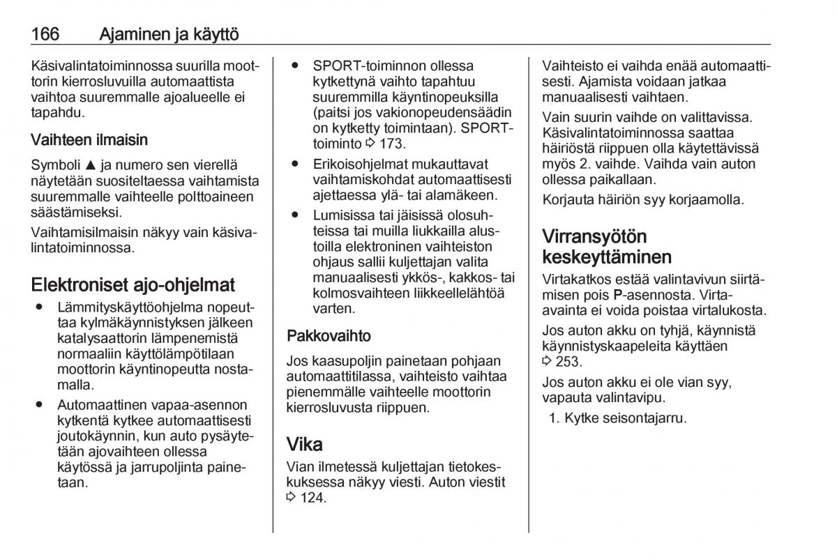 Opel Zafira C FL omistajan kasikirja / page 168