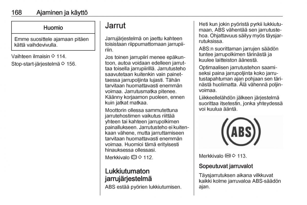 Opel Zafira C FL omistajan kasikirja / page 170