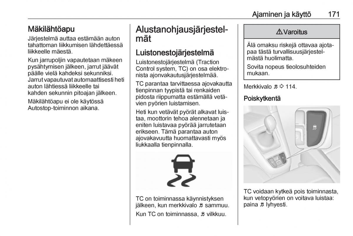 Opel Zafira C FL omistajan kasikirja / page 173