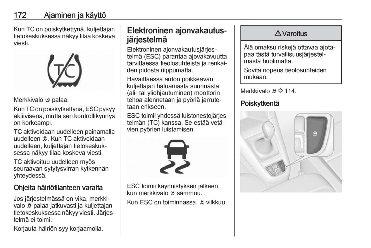 Opel Zafira C FL omistajan kasikirja / page 174