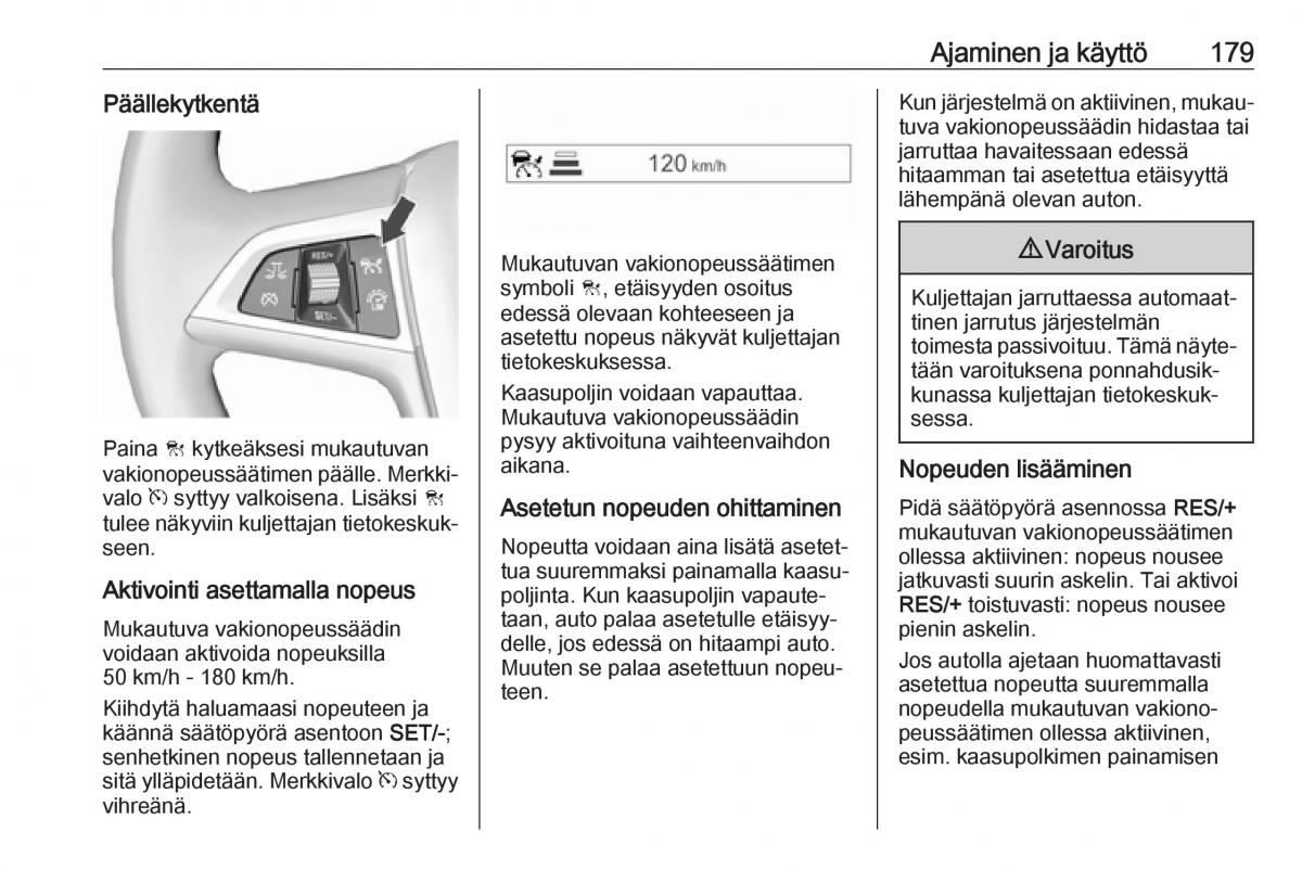 Opel Zafira C FL omistajan kasikirja / page 181