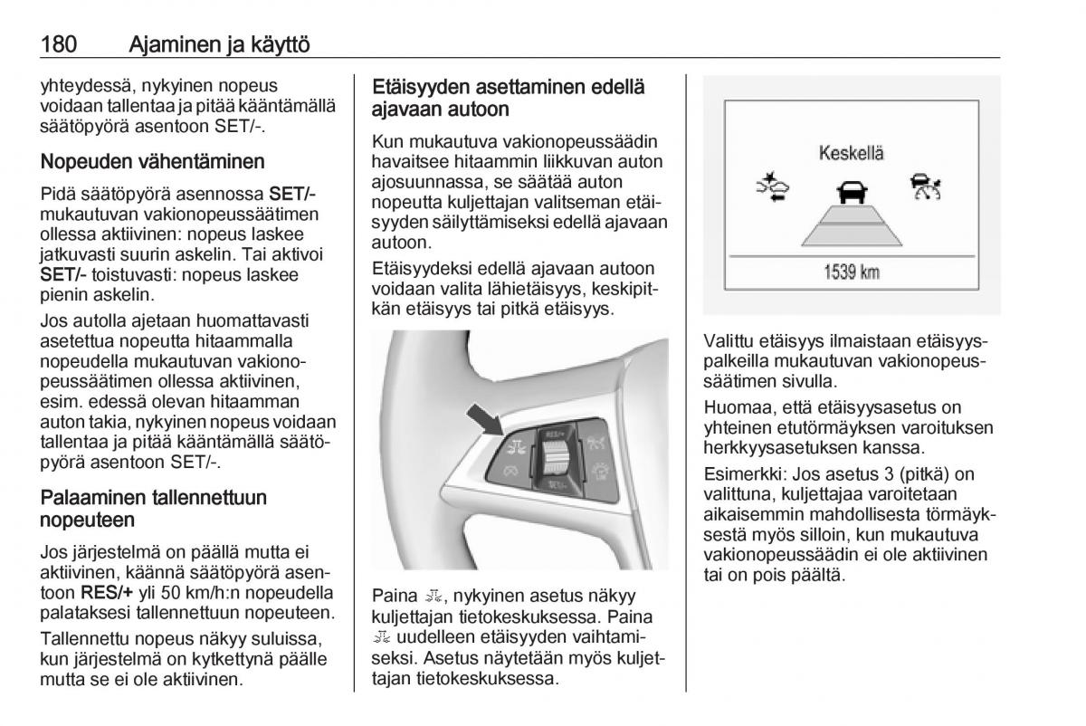 Opel Zafira C FL omistajan kasikirja / page 182