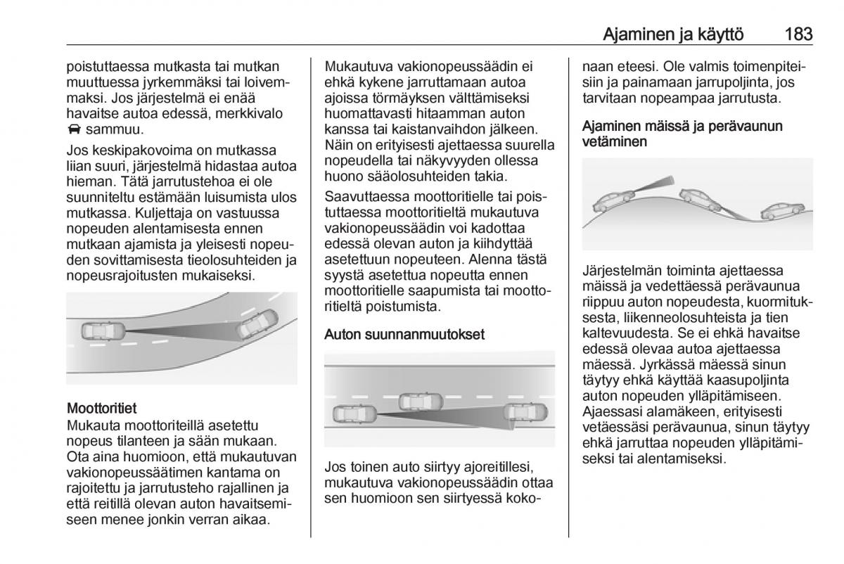 Opel Zafira C FL omistajan kasikirja / page 185