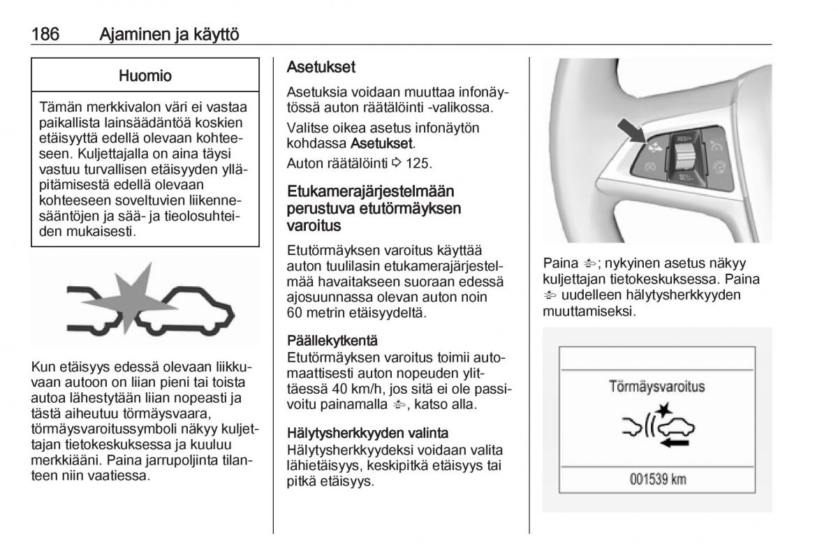 Opel Zafira C FL omistajan kasikirja / page 188