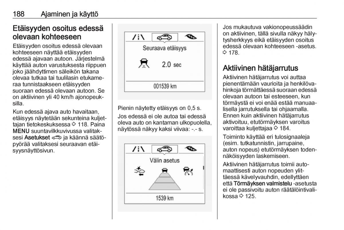 Opel Zafira C FL omistajan kasikirja / page 190