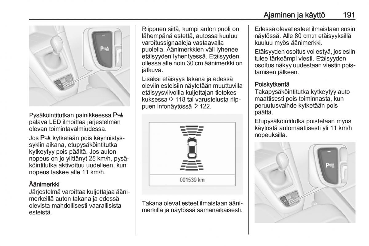 Opel Zafira C FL omistajan kasikirja / page 193