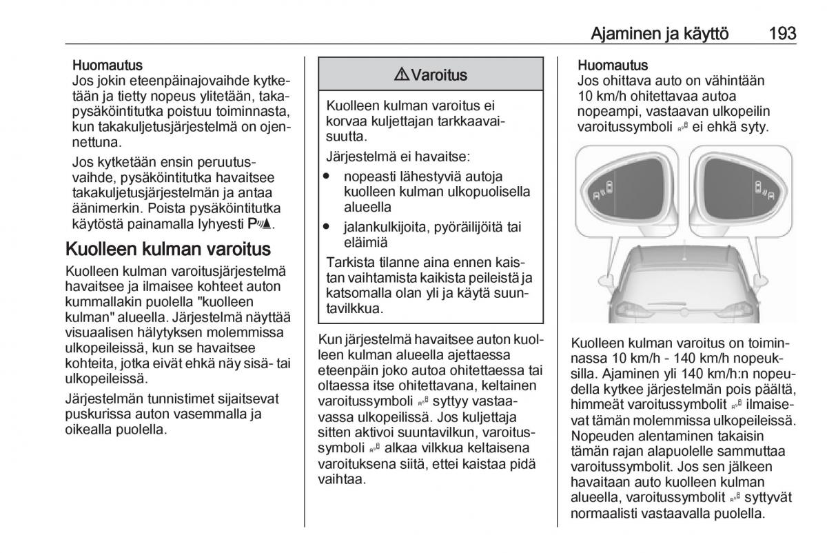 Opel Zafira C FL omistajan kasikirja / page 195