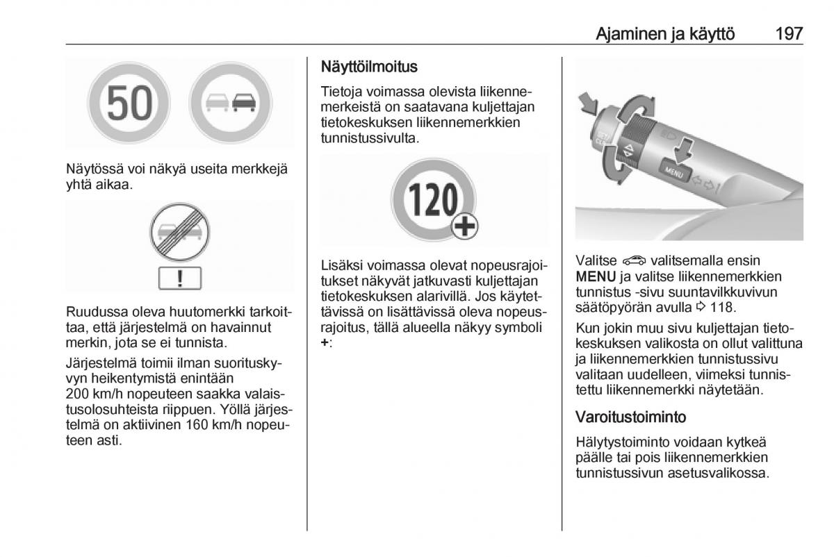 Opel Zafira C FL omistajan kasikirja / page 199