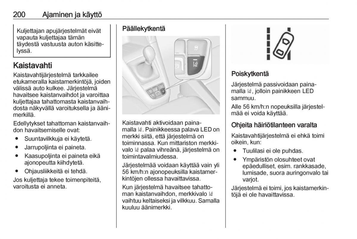 Opel Zafira C FL omistajan kasikirja / page 202