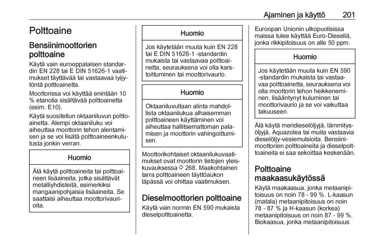 Opel Zafira C FL omistajan kasikirja / page 203