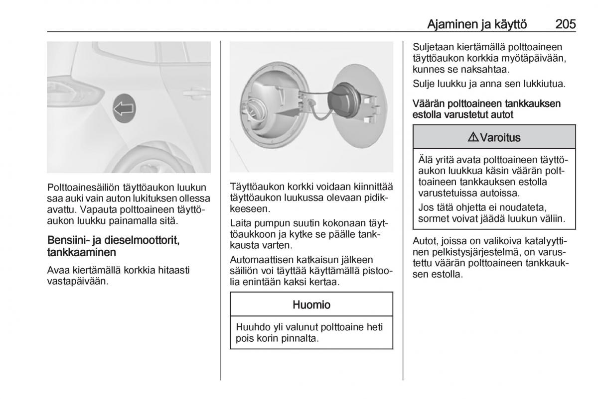 Opel Zafira C FL omistajan kasikirja / page 207