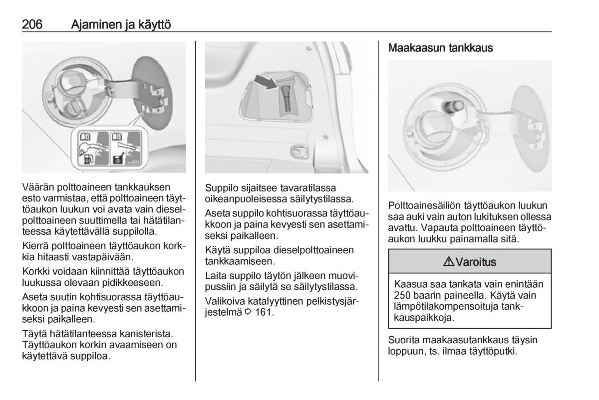 Opel Zafira C FL omistajan kasikirja / page 208