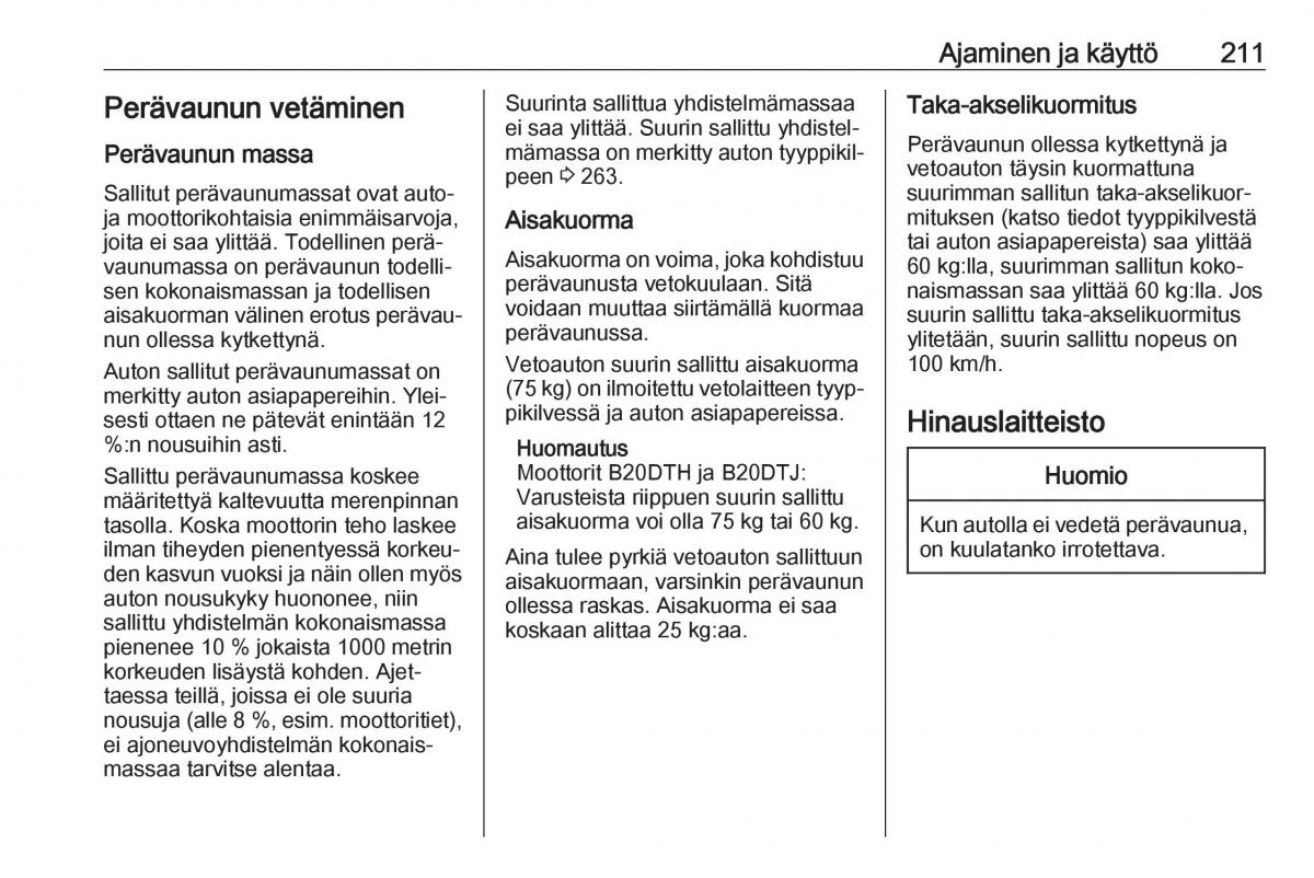 Opel Zafira C FL omistajan kasikirja / page 213