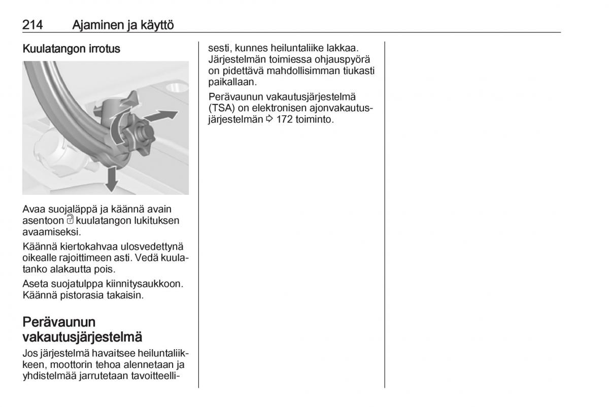 Opel Zafira C FL omistajan kasikirja / page 216