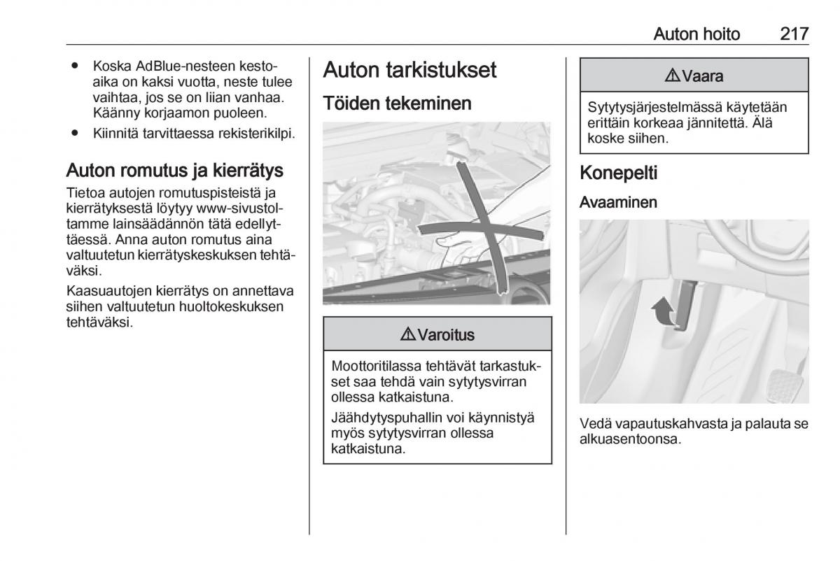 Opel Zafira C FL omistajan kasikirja / page 219