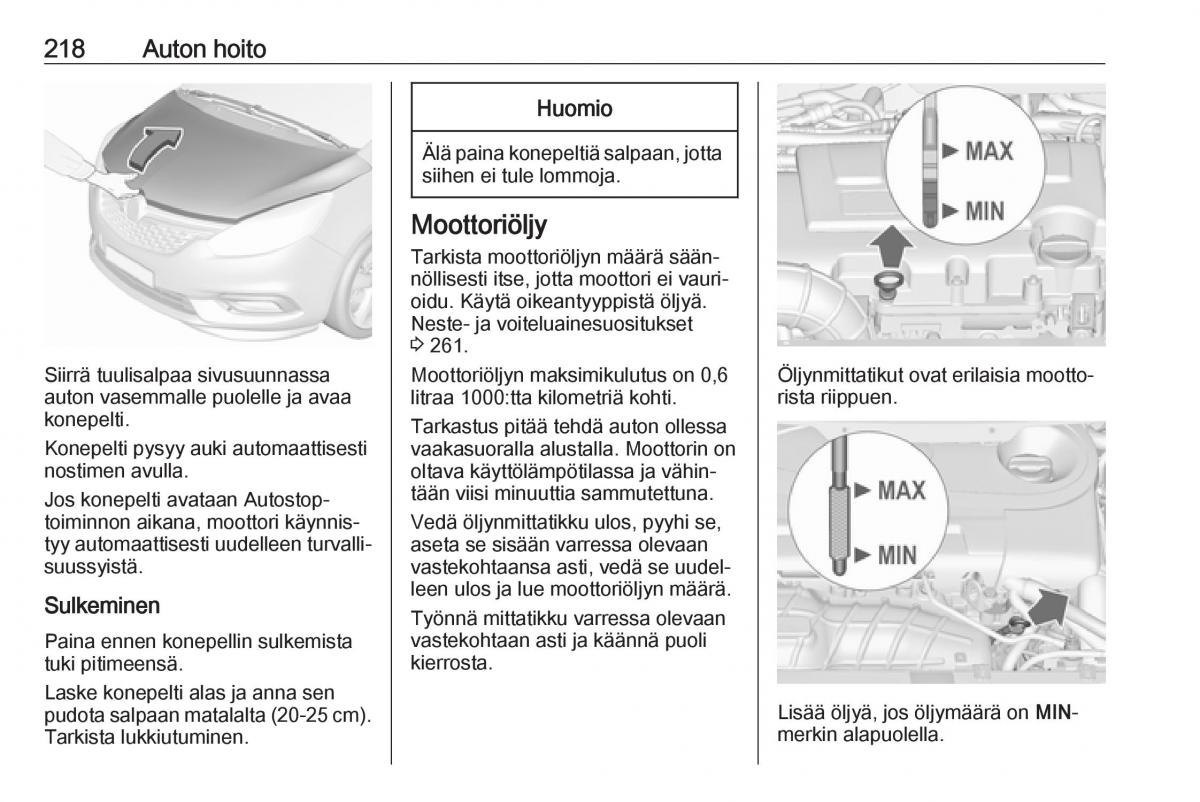 Opel Zafira C FL omistajan kasikirja / page 220