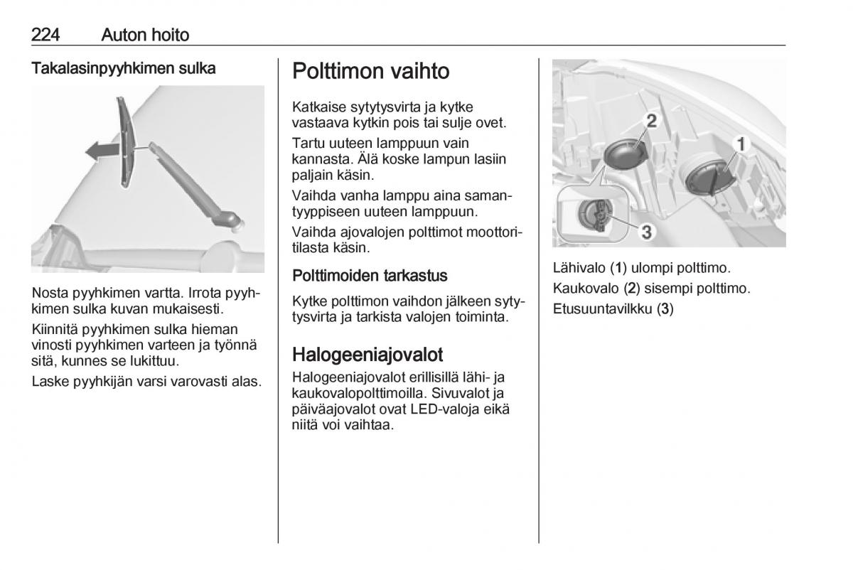 Opel Zafira C FL omistajan kasikirja / page 226