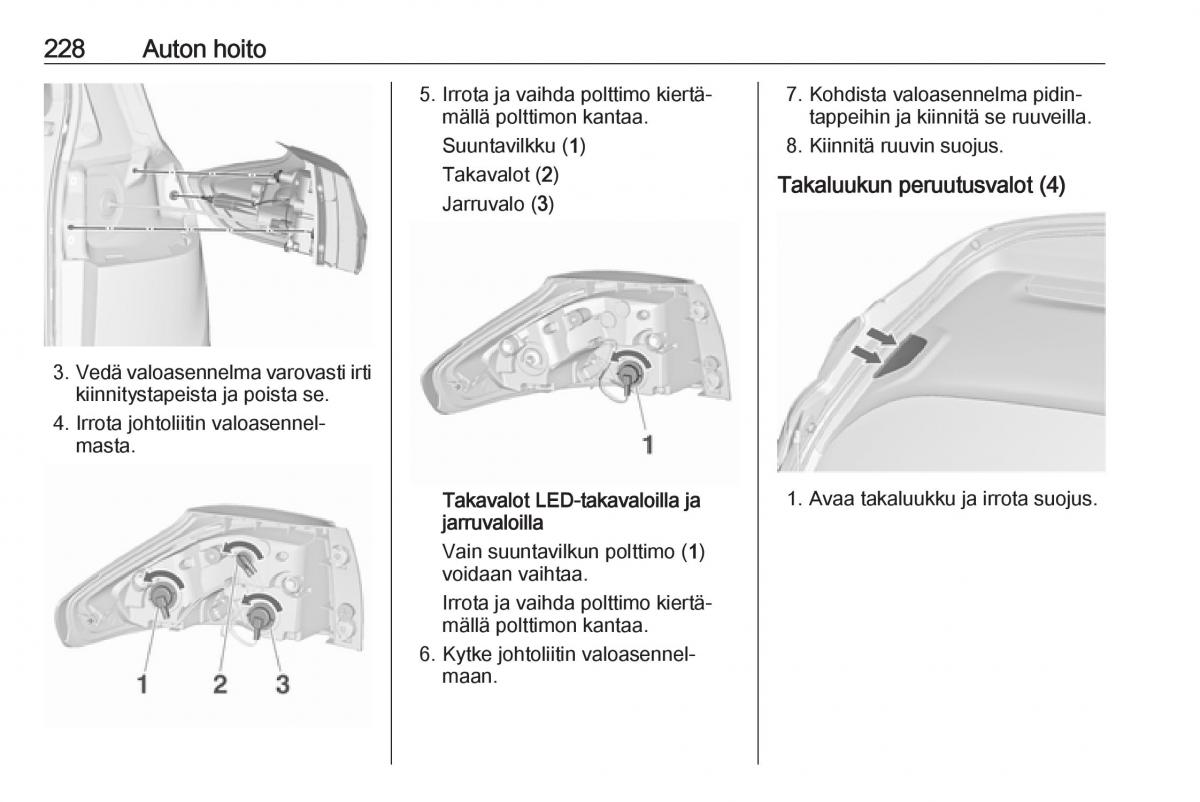 Opel Zafira C FL omistajan kasikirja / page 230