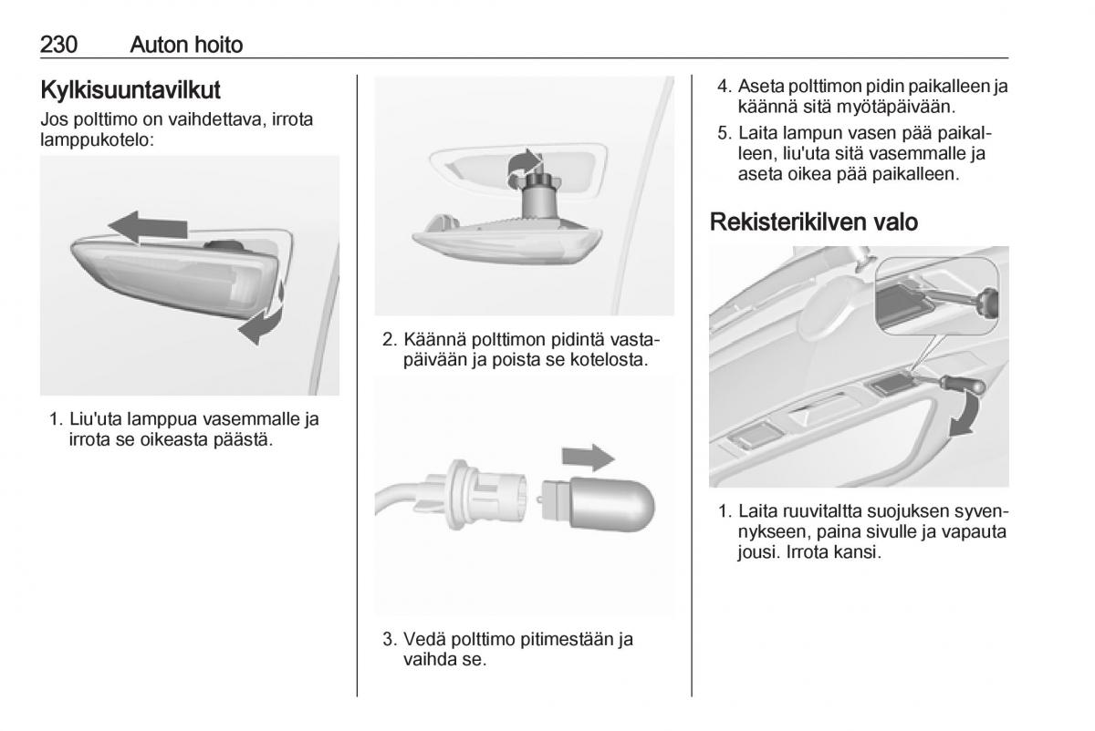 Opel Zafira C FL omistajan kasikirja / page 232