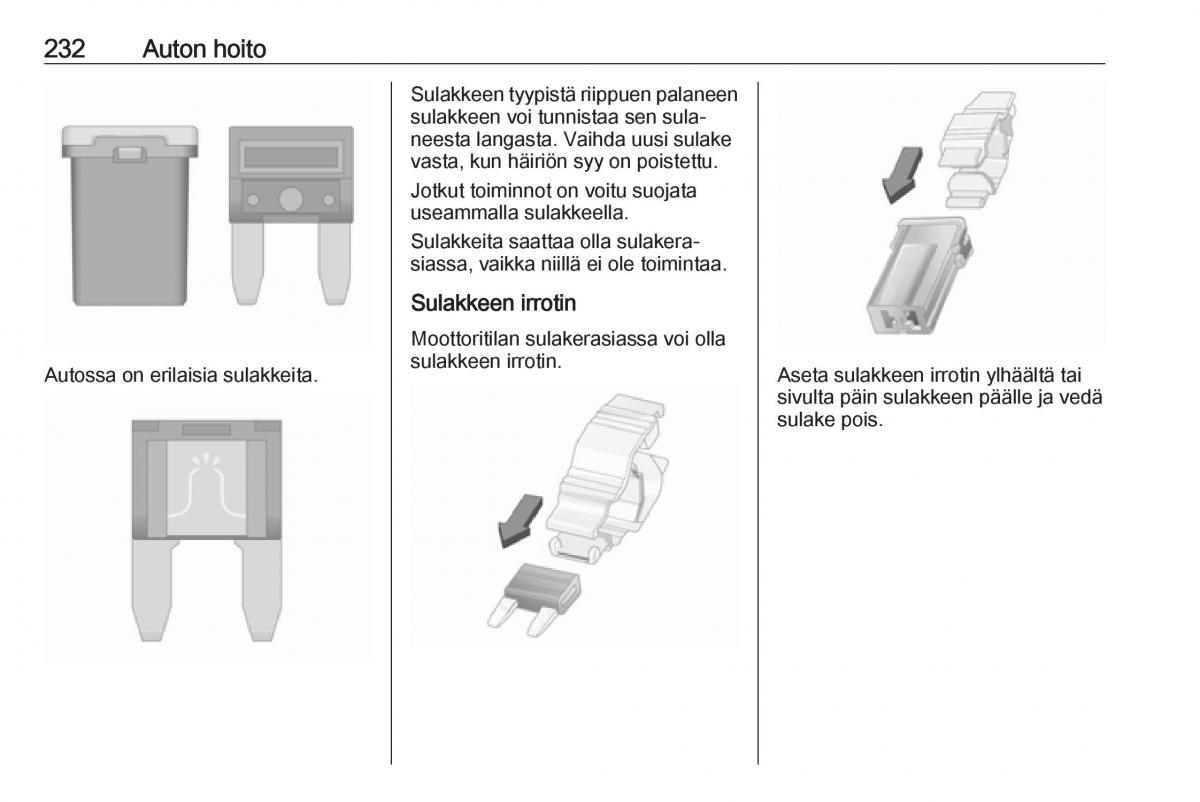 Opel Zafira C FL omistajan kasikirja / page 234