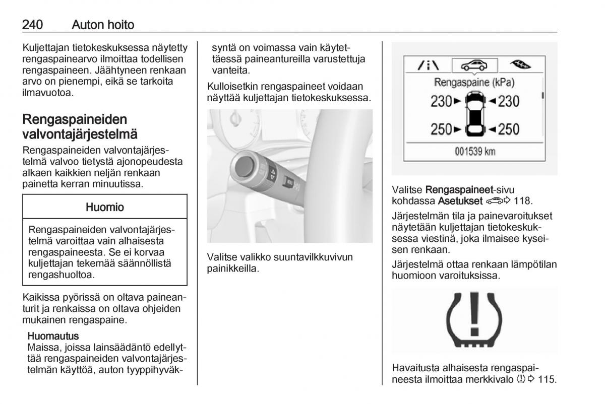 Opel Zafira C FL omistajan kasikirja / page 242