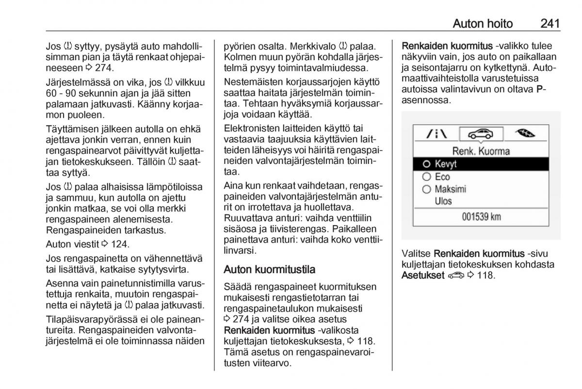 Opel Zafira C FL omistajan kasikirja / page 243