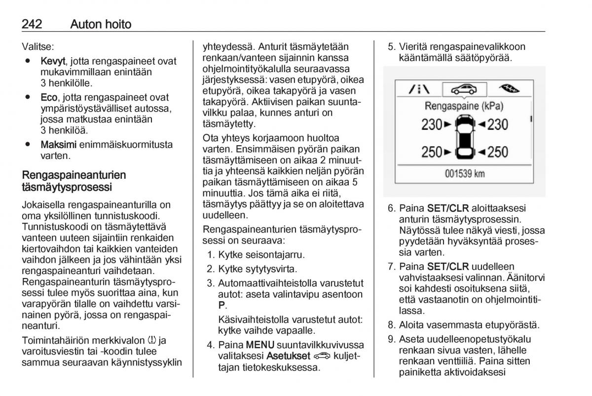 Opel Zafira C FL omistajan kasikirja / page 244