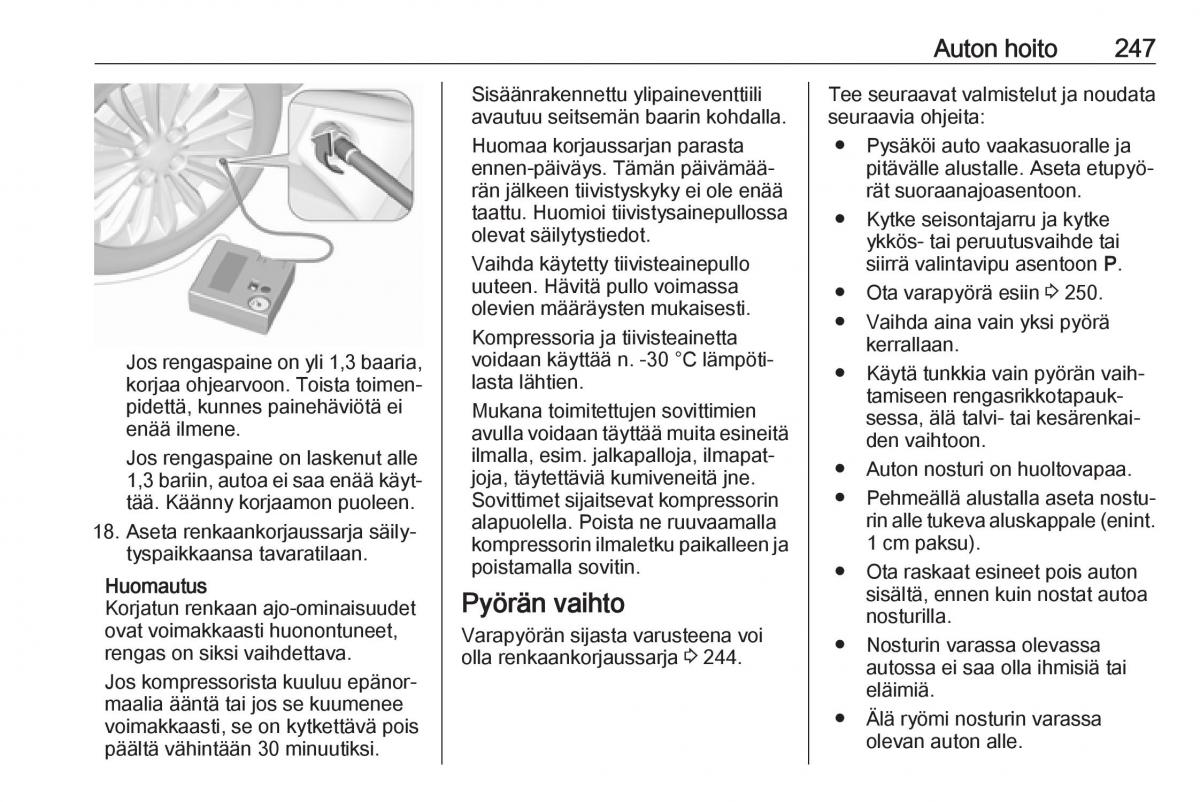 Opel Zafira C FL omistajan kasikirja / page 249