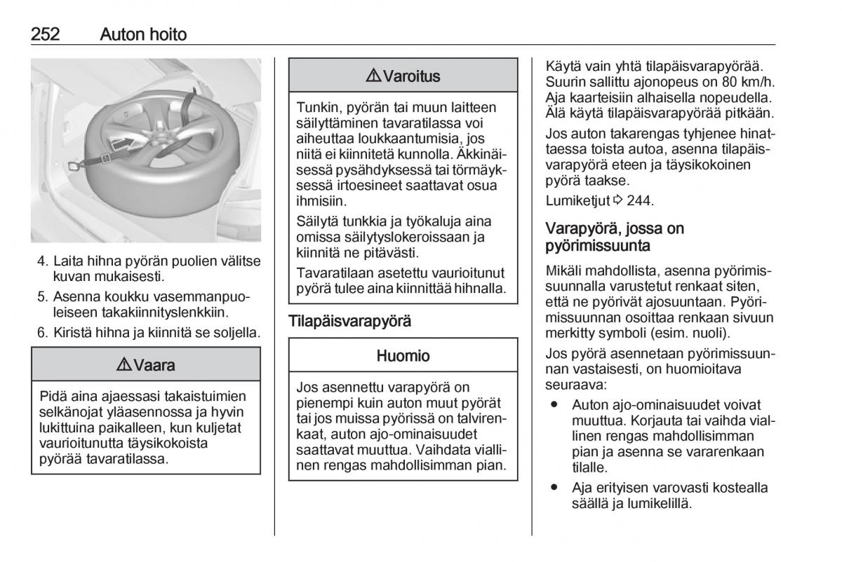 Opel Zafira C FL omistajan kasikirja / page 254