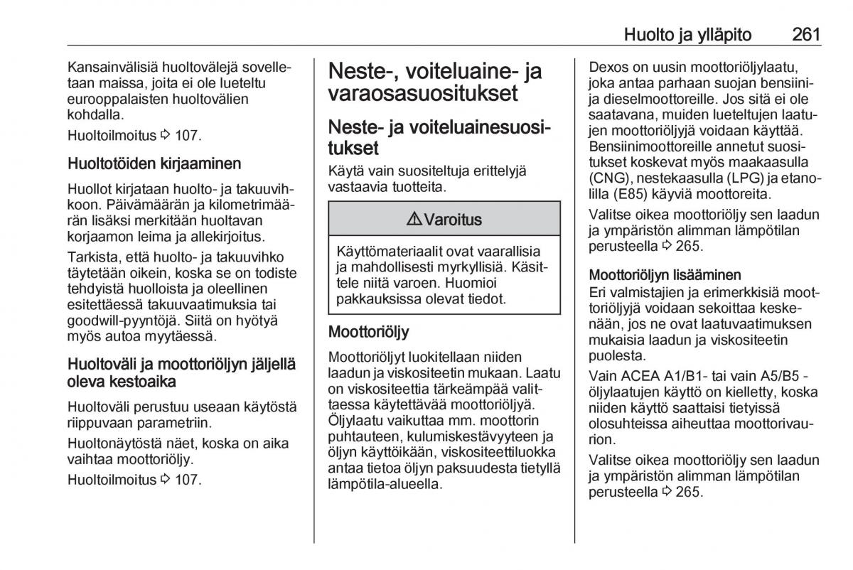 Opel Zafira C FL omistajan kasikirja / page 263