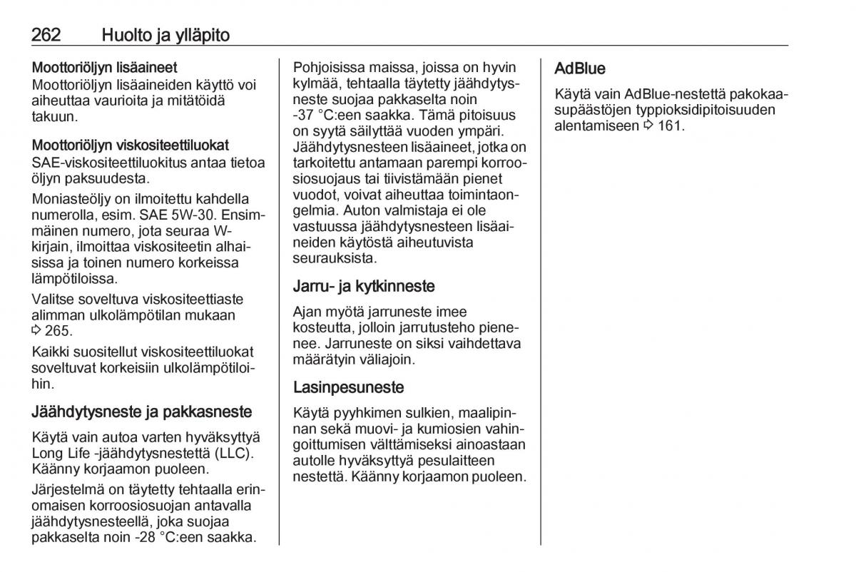 Opel Zafira C FL omistajan kasikirja / page 264