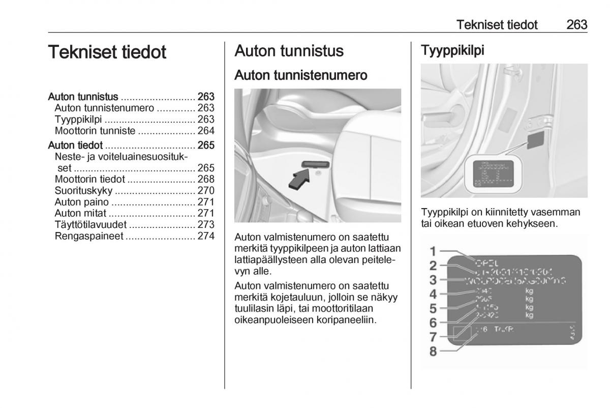 Opel Zafira C FL omistajan kasikirja / page 265