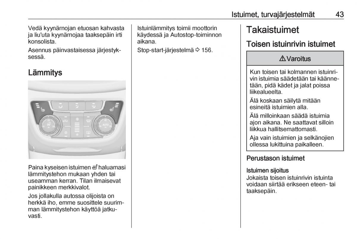 Opel Zafira C FL omistajan kasikirja / page 45