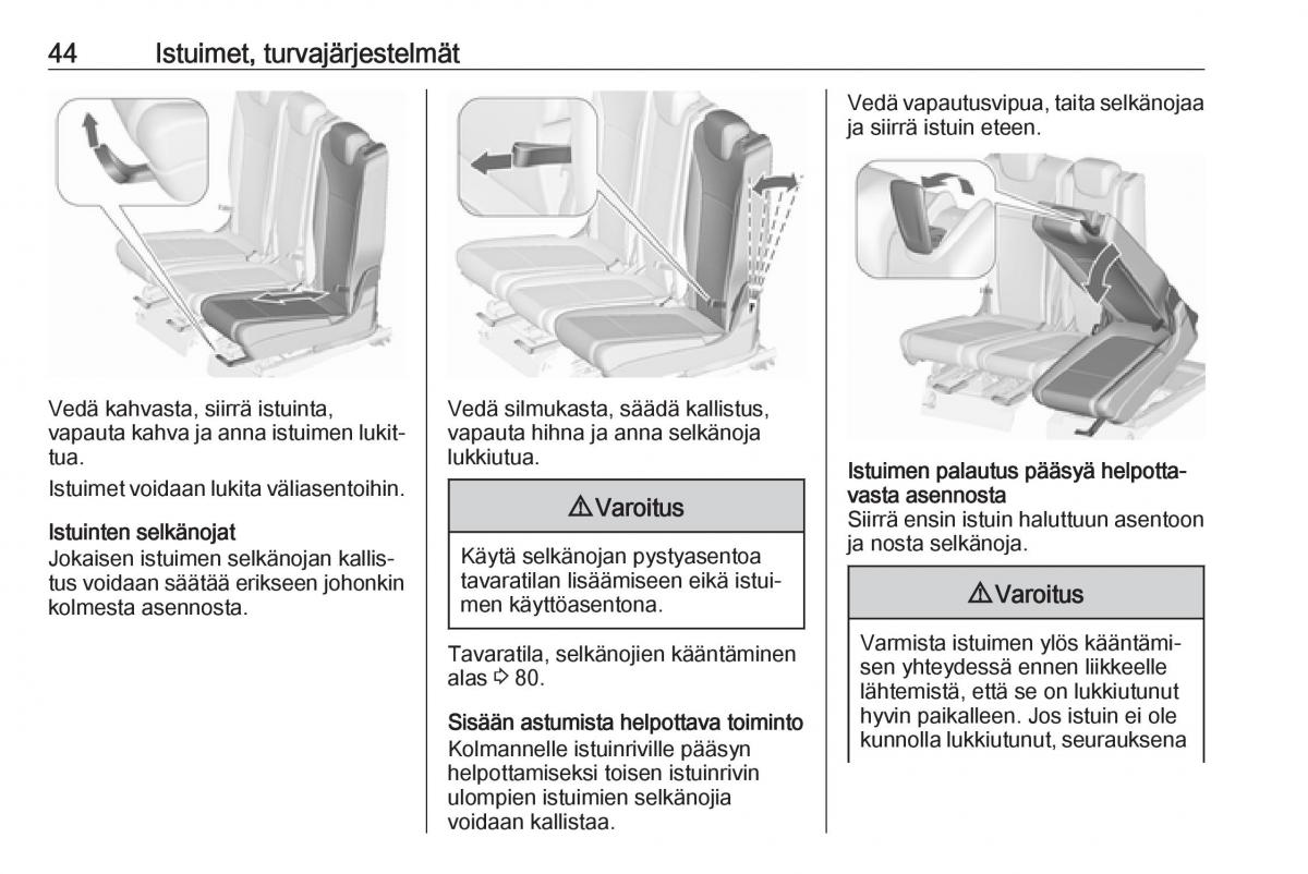 Opel Zafira C FL omistajan kasikirja / page 46